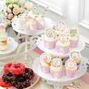 56 Pcs Easter Edible Cupcake Toppers with Bunny Egg Decorations for Birthday, Rabbit Theme Party and Baby Shower Party (Style 1)
