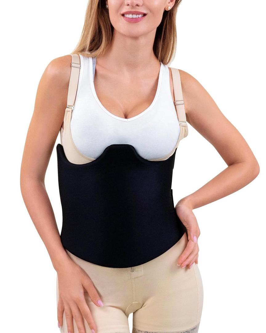 Post Surgery 360 Lipo Foam Wrap Around | Tummy Tuck Binder Post Surgery | Soft & Breathable Material, 360 Wrap around Liposuction | BBL Post Surgery Supplies (Medium) Black