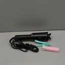 Automatic Rotating Curling Iron  VISKS V668 Pro Ceramic Hair Curler with Keratin-Coated Barrel, Digital Temperature Display, Anti-Scald, 590M Ionic, Tangle-Free, Dual Voltage, 1.25 Inch (Black)