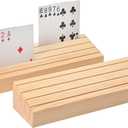 WILLOWDALE Wooden Card Holder for Playing Cards Set of 2, Canasta Cards Bridge Card Playing Card Holders for Adults, Solid Wood Card Holder for Hand and Foot, Skipbo Cards, Uno Card Game