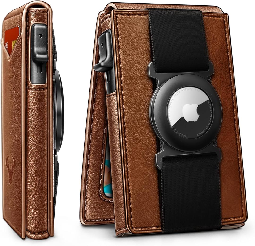BULLIANT Men Airtag Wallet,Slim Front Pocket Wallet Money Clip for Men Gift 3.8"x2.7",Pop-up Access