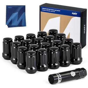 Orion Motor Tech M12x1.5 Lug Nuts,12x1.5mm Wheel Lug Nuts Compatible with Toyota Camry Corolla Highlander RAV4 Tacoma, Honda Accord CR-V Civic Fit, Ford Escape Focus Fusion and More, Set of 20 (Black)