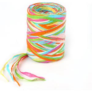 FOIMAS Colored Raffia Paper Ribbon,262ft Craft Raffia Paper String Twine for Easter Spring Gift Wrapping DIY Craft Supply