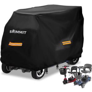 Upgraded Mobility Scooter Storage Cover,SRIMMIT Heavy Duty 420D Oxford Fabric Electric Scooter Cover, Waterproof,Anti-UV,Durable with Waterproof Strip,Reflective Strips,3 Buckles (2XL 69"x 25"x 47")