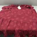 dowerme Maxi Dresses for Women 2026 Summer Ruffle Sleeve V Neck Smocked A Line Floral Boho Tiered Sundress Spring Outfit (Medium, Burgundy)