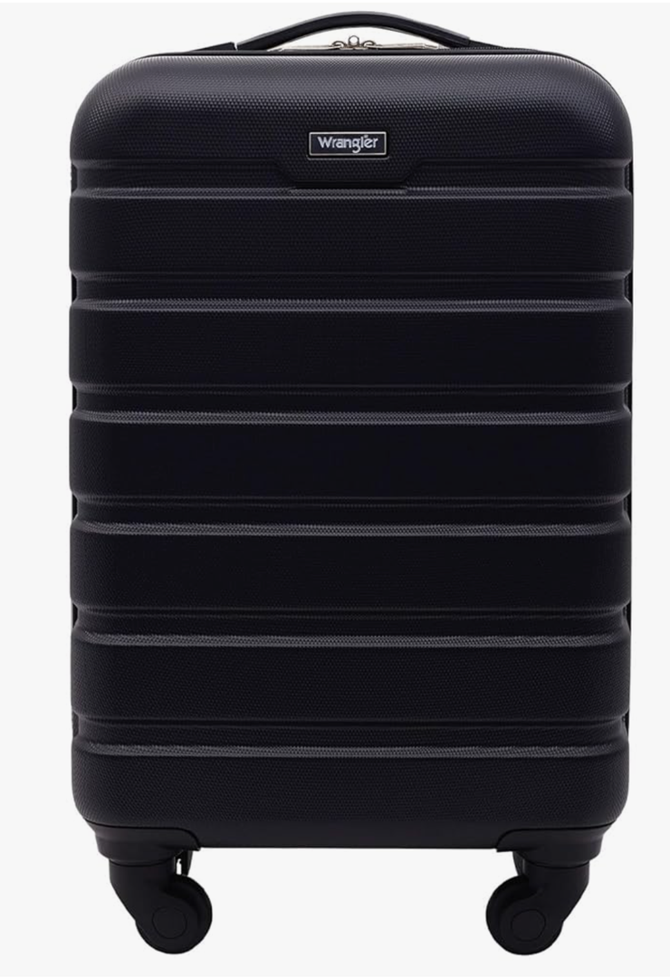 Wrangler Hardside Spinner Carry-On Luggage, Black, 20-Inch