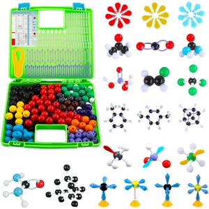 EXBEPE Comprehensive Chemistry Molecular Model Kit 406pc Organic and Inorganic STEM Set,Middle,High School,and College Supplies, Educational Science Set Learning Structure and Reactions Student Gifts