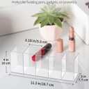 Uniclife Clear Acrylic Pen Holder for Desk, Plastic Pencil Holder Pen Organizer with 5 Compartments, Desktop Stationery Organizer for Office Home School, Vertical Makeup Brush Holder, 11.3" x 3" x 4"