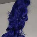 BERON Blue Wig Long Curly Wig Long Dark Blue Wavy Wigs for Women Synthetic Wigs for Daily Party