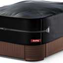 Rosefray 420D Outdoor Waterproof Square Hot Tub Cover Protector, Heavy Duty Polyester SPA Cover UV Protection Cover 76" L x 76" W x 20" H, Black