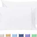 Sunflower Pillow Cases King Set of 2, 100% Cotton King Pillowcases, 2040 inches with Silver Trim, Soft and Breathable, White