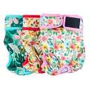 Leekalos Reusable Washable Dog Diapers Female (3 Pack) - Highly Absorbent Doggie Diapers - Size Adjustable Puppy Diapers for Dog Period Panties (,Flora) Size S