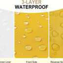downluxe Waterproof Outdoor Chair Cushions Set of 2, 19" x 19" x 3" Patio Chair Cushion with Non-Slip Ties & Handle, Square Outdoor Cushion for Patio Furniture with Removable Cover, Yellow