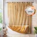 AmazerBath No Hook Shower Curtain and Liner 3-in-1, 8G Luxury Heavy Duty Clear Orange No Hook Shower Curtain Liner, 72x75 Cute EVA Bathroom Weighted Plastic Shower Curtain with 3 Heavyweight Stones (Rainbow Sunset)
