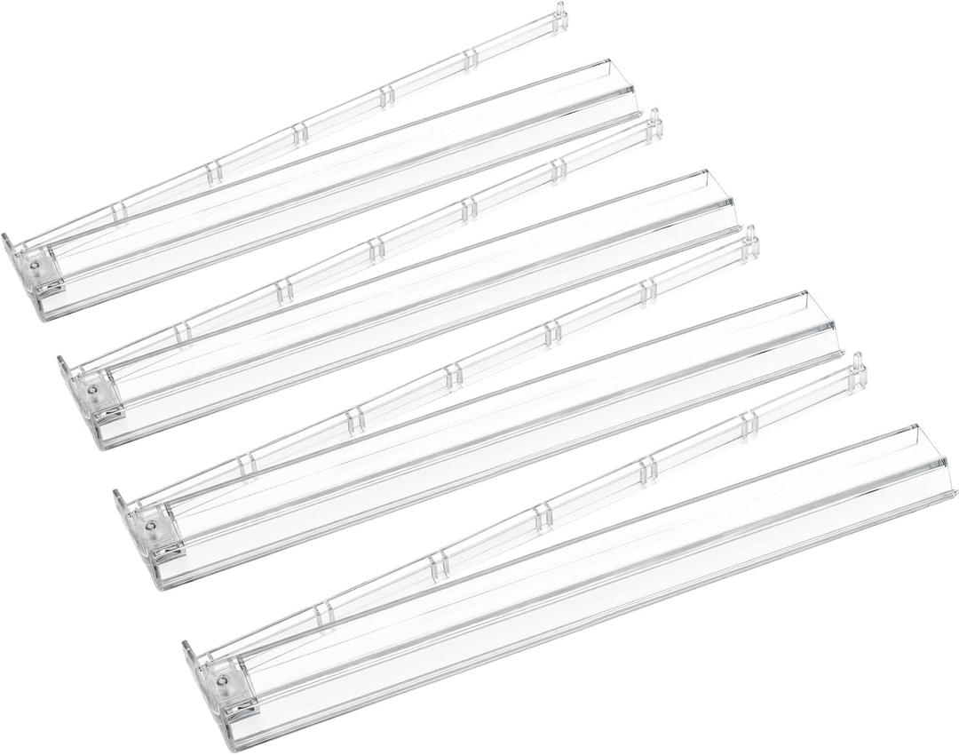 Mahjong All-in-One Tile Rack & Pusher, Clear Acrylic Mahjong Rack and Pusher Combo, Modern American Mahjong Tile Racks, Set of 4, White