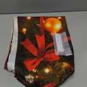 6.5x5ft Christmas Red Snowflake Backdrop with String Llights for Photography, Winter Christmas Photohoot Polyester Fabric Xmas Tree Snow Background for Family Holiday Party Decoration