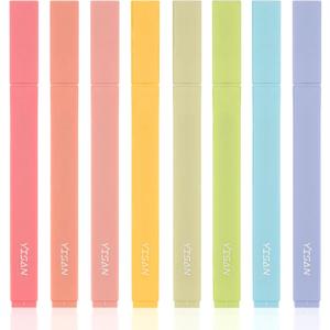 YISAN Highlighters Pastel No Bleed,Assorted Colors Bible Pens,Aesthetic,Soft Tip for Book,Journal,70948 (Vintage)
