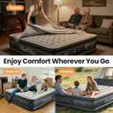 OlarHike King Size Air Mattress with Built-in Pump, 18" Extra-Wide Raised Inflatable Air Bed for Home and Guests, Heavy-Duty Support for 2-4 Sleepers Up to 750 lbs