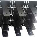 12 Pack - 4 inch Black Hidden L Shelf Bracket (1/5 Inch Thicked) Iron Floating Shelf Brackets Rustic Industrial Metal Brackets for Shelf Support, Black