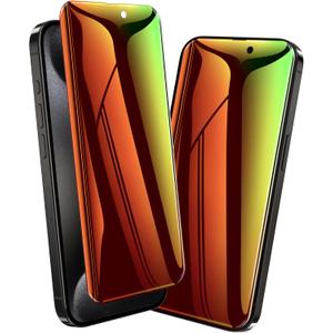 Fotbor for iPhone 15 Pro Privacy Screen Protector, 2 Pack Colorful Gradient Anti-Spy Anti-Blue Light Protection 7H Hardness Film [Easy Installation Frame], Sensitive Touch Anti-Scratch 6.1 Inch (Multi-Coloured)