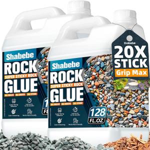 Rock Glue for Landscaping 2 Gallon Mulch Hold with Grip Max, Strong Adhesion& Max Coverage Gravel Binder for Rocks, Gravel & Pine Straw, Covers Up to 3X Area, Fast-Drying & Weather-Resistant