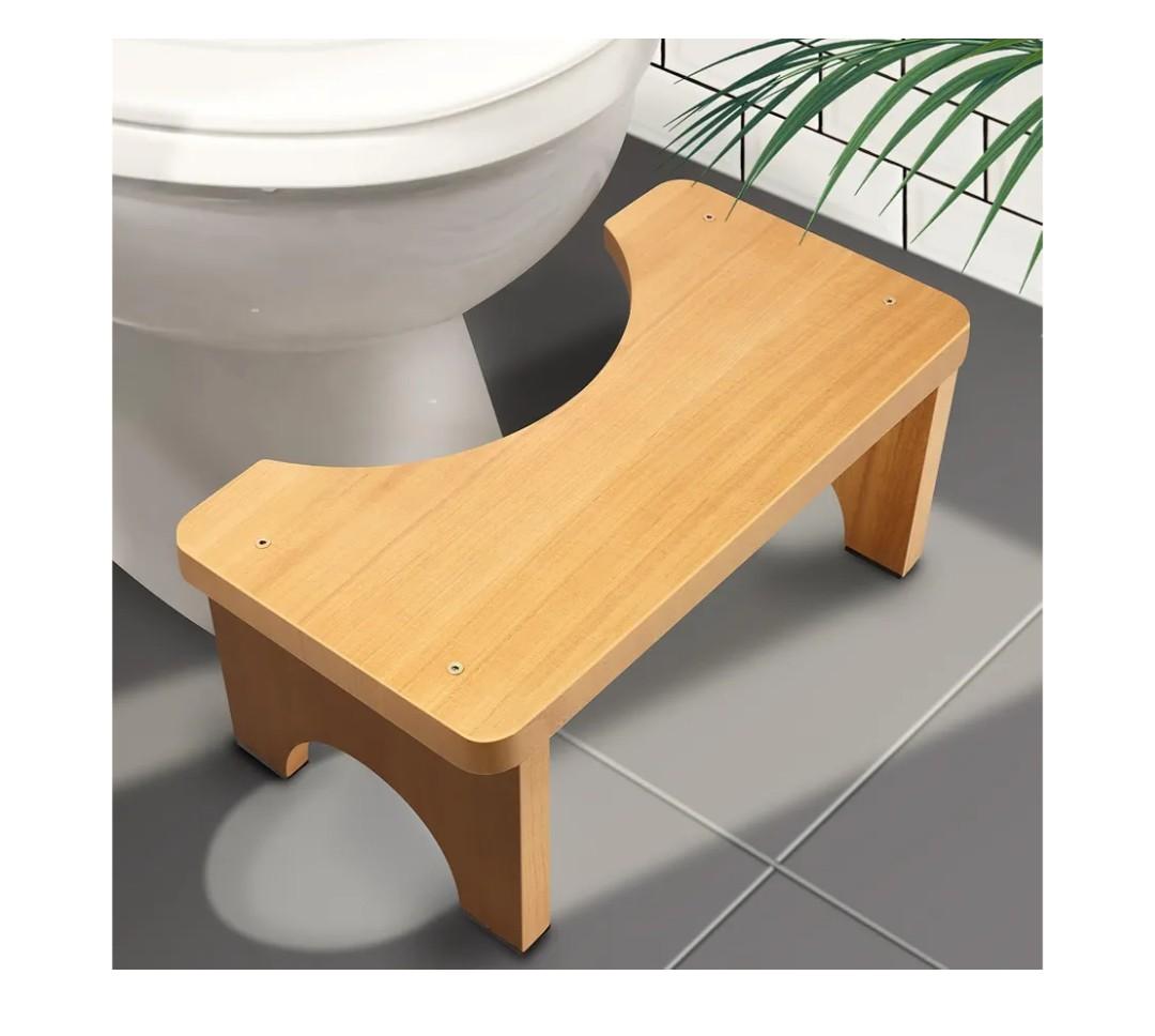 Toilet Stool Squat Adult, Wood Poop Stool for Bathroom Adults, 7 Inch Height