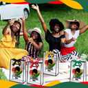 Sweetude 20 Pcs Happy Juneteenth Gift Bags with Die Cut Handles Clear Plastic Juneteenth Party Gift Bag with Ribbon for June 19th African American Independence Day Party Favor, 7 x 10 x 3.15 Inch (Stylish Color)