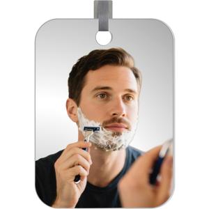 Shower Mirror Fogless for Shaving Men Fog Free Anti Fog Bathroom No Fog Proof Anti-Fog Hanging Shatterproof RV (8" x 6")