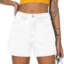 2025 Jean Shorts for Women Casual Stretchy Denim Summer Hot Short (Small, #10-white)
