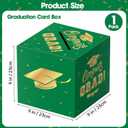 4 x Graduation Decorations 2026 Card Box, Green Gold Congrats Grad Paper Gift Crad Boxes Holder for Class of 2026 Graduation Party Decoration Supplies Table Decor Favors Props Decor, 9 x 9 x 9 inches