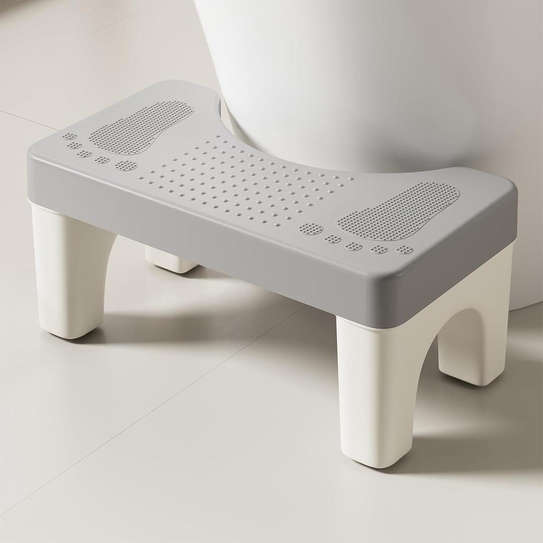 Squatting Potty for Adults, 6.7" Toilet Stool Squat Adult, Portable Poop Stool Adult for Bathroom, Toilet Foot Potty Stools for Pooping, Lightweight Banco para Bano for Travel, Non-Slip (1Pcs, Gray)
