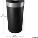Umbra Vento Kitchen Trash Can Large 16 Gal (62 L) Open Top Garbage Can for Home & Office Modern Clean Design, Black/Nickel