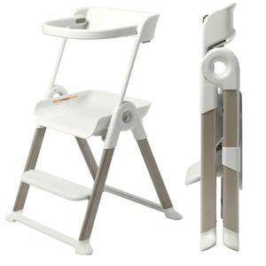 Boon Pivot Toddler Tower Kids Kitchen Step Stool - Folding Step Stool for Bathroom Sink or Kitchen Counter - CPC Certification - White - Ages 18 Months to 4 Years