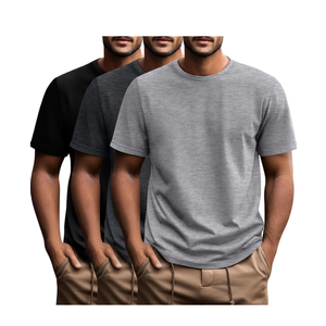 Ficerd 3 Pack Men's Big and Tall Shirts Short Sleeve Cotton Tee Crew Neck Basic Casual Top Loose Fit Summer T Shirts , 5XL