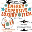 Showgirl Theme Party Banner Decor, Glitter Orange Blue ENERGY EXPENSIVE LUXURY ITEM Backdrop Banner for Showgirl Bridal Shower Party Show Girls Disco Bachelorette Showgirl Birthday Party Hanging Sign