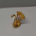 Coffee Spoon Set with Holder,4.1'' Mini Dessert Spoons Set,Espresso Spoons Set,Elegant and Charming Decorative Coffee Spoon Organizer Serving Kit for Fruit,Stirring,Mixing,Sugar,Ice Cream,Cake(Gold)