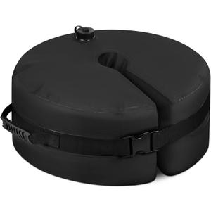 BaseMate Round Umbrella Base Weight with Side Slot Opening, Black - Base Weight Water Bag for Umbrella Stand Cantilever Base