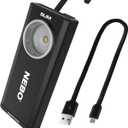 NEBO SLIM Pocket Flashlight | 500 Lumens, Rechargeable Mini EDC Work Light, Magnetic Base & Dimmable Brightness, Durable & Water Resistant, Includes Charging Cable  Black
