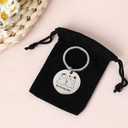 3 x Halloween Ghost Keychain, Halloween Keychain Boo Basket Stuffers for Women, Metal Spooky Gifts, With a Flannel Bag