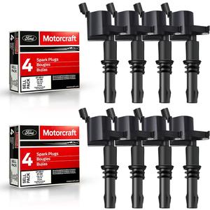 MAS Set of 8 Straight boot Ignition Coil Pack DG511& 8 Motorcraft Platinum Spark Plugs SP515 SP546 Compatible with Ford Expedition F150 F250 Super Duty Lincoln 3L3E12A366CA C1541 FD508 UF537