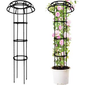 53" Garden Trellis for Climbing Plants,Mushroom Shape Top Enhanced Support Plant Trellis for Potted Plants,Outdoor Heavy-Duty Stable Obelisk Trellis for Clematis,Cucumber,Tomato,Grape,Rose,Pea,Vine