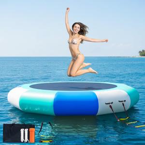 COOLWAVE Water Trampoline for Lake, Floating Trampoline for Lake Pool Ocean with Pump (8FT Blue)
