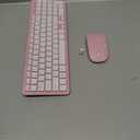 Wireless Keyboard and Mouse Combo, Compact Quiet Wireless Keyboard and Mouse Set 2.4G Ultra-Thin Sleek Design for Windows, Computer, Desktop, PC, Notebook, Laptop (Pink)