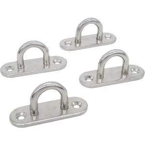 Stainless Steel Ceiling Hooks & Wall Hangers - Heavy Duty M6 Screw Mount, Rust-Proof Anchor Straps for Garage, Outdoor, Storage (4-Pack)