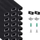 20-Pack 3.3ft U-Shape Black LED Aluminum Channel with Black Track Cover, 66ft Total Waterproof LED Strip Light Diffuser, Low Profile LED Profile for Under-Cabinet, Wardrobe, Stairs, Fits 12mm Strips
