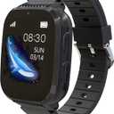 4G Kids Smart Watch Boys with GPS Tracker, Kids Cell Phone Watch with Video and Voice Calling Texting Camera One Key SOS School Mode Alarm Pedometer Waterproof Birthday Gifts for Boys Age 4-12(Black)