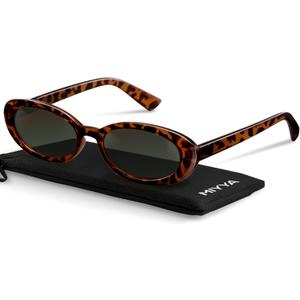 miyya Old Money Polarized Oval Sunglasses  2025 Edition, UV400 Protection, Feather-Light Fit & Trendy Colors (Leopard/Green)