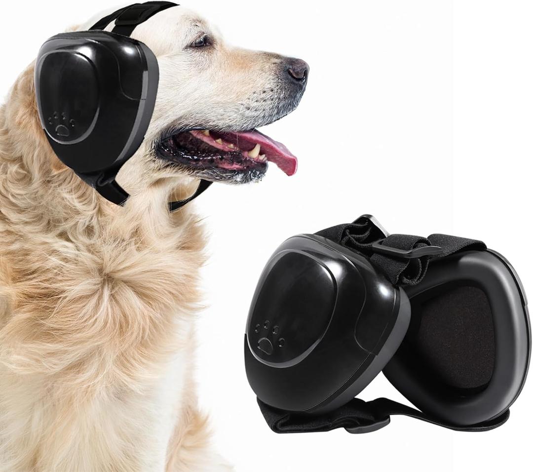Dog Ear Muffs, Dog Earmuffs Noise Protection, 29dB NRR Noise Canceling Ear Muffs for Dog, Dogs Headphones (X-Large, Black)