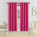 HUTO Blackout Bedroom Curtains Panels 84 Inch - Energy Saving Thermal Insulated Privacy Protect Antique Copper Grommet Sun Block Drapes for Living Room, 1 Pair, 52 by 84 Inch, Hot Pink