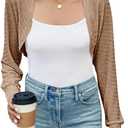 Imily Bela Women's Cropped Cardigan Shrugs | Casual, Long Sleeve, Knit Sweaters, Open Front, Bolero Shrugs for Dresses